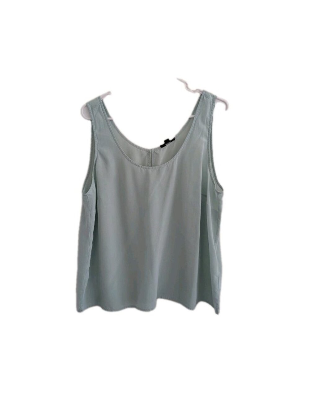 J. Crew Silk Sheer Tank Top Blouse Women's XL Green Minimalist Quiet Luxury